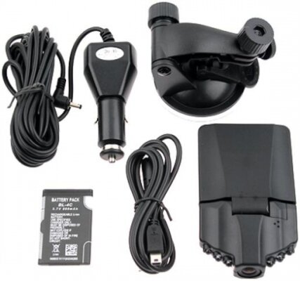 Полный комплект поставки автомобильного видеорегистратора "VisionSpline 720HD 6IR"
